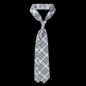 Dreaming Of Monday Ties | Light Blue Gunclub Checked 7-Fold Wool Tie