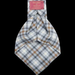 Dreaming Of Monday Ties | Light Blue Gunclub Checked 7-Fold Wool Tie