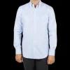 Mazzarelli Shirts | Light Blue Houndstooth Cotton Bd Slim Shirt