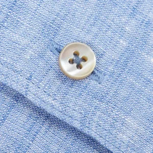 Stenströms Shirts | Light Blue Linen Cutaway Slimline Shirt