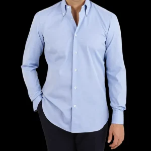 Mazzarelli Shirts | Light Blue Oxford Button Down Regular Shirt