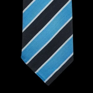 Dreaming Of Monday Ties | Light Blue Regimental 7-Fold Wool Tie