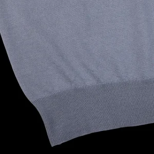 Fedeli Knitwear | Light Blue 140S Wool Mockneck Sweater