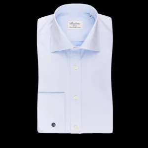 Stenströms Shirts | Light Blue Slimline Double Cuff Shirt
