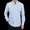 Mazzarelli Shirts | Light Blue Striped Regular Fit Cotton Shirt