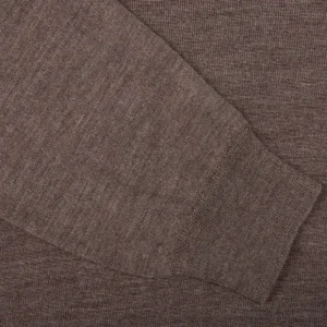 Mauro Ottaviani Shirts | Light Brown 16 Gauge Merino Wool Polo Shirt