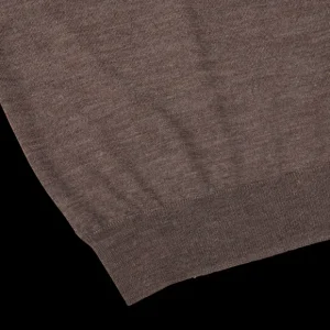 Mauro Ottaviani Shirts | Light Brown 16 Gauge Merino Wool Polo Shirt