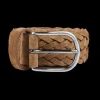 Andersons Belts | Light Brown Braided Suede Leather 40Mm Belt