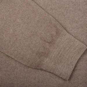 Gran Sasso Cardigans | Light Brown Vintage Merino Wool Zip Cardigan