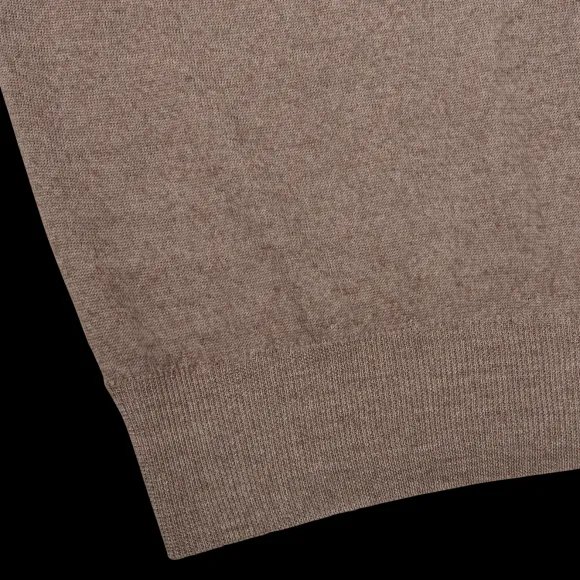 Gran Sasso Cardigans | Light Brown Vintage Merino Wool Zip Cardigan