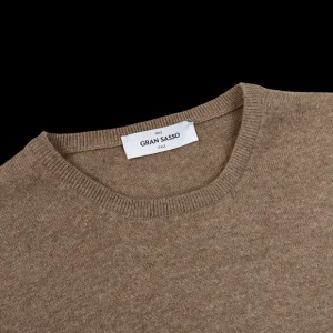 Gran Sasso Sweaters | Light Brown Wool Cashmere Crew Neck