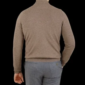 Gran Sasso Sweaters | Light Brown Wool Cashmere Crew Neck