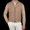 Herno Knitwear | Light Camel Wool Silk Nylon Padded Jacket