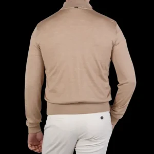 Herno Knitwear | Light Camel Wool Silk Nylon Padded Jacket