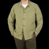Universal Works Outerwear | Light Green Cotton Corduroy Bakers Overshirt