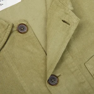 Universal Works Outerwear | Light Green Cotton Corduroy Bakers Overshirt