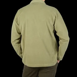 Universal Works Outerwear | Light Green Cotton Corduroy Bakers Overshirt