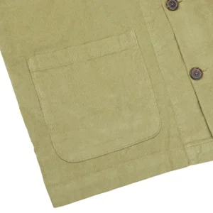 Universal Works Outerwear | Light Green Cotton Corduroy Bakers Overshirt