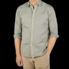 Xacus Shirts | Light Green Washed Cotton Twill Casual Shirt