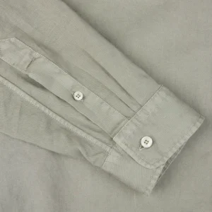 Xacus Shirts | Light Green Washed Cotton Twill Casual Shirt