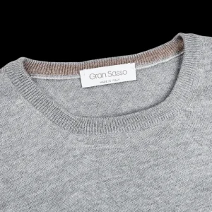 Gran Sasso Knitwear | Light Grey Extra Fine Merino Crew Neck