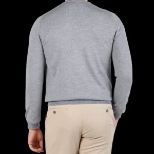 Gran Sasso Sweaters | Light Grey Extra Fine Merino Crew Neck
