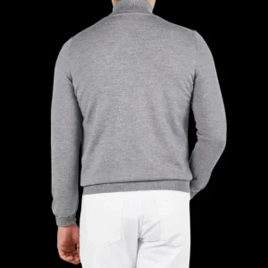 Gran Sasso Knitwear | Light Grey Extra Fine Merino Roll Neck