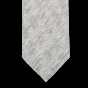 Amanda Christensen Ties | Light Grey Herringbone Wool Silk Lined Tie