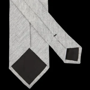 Amanda Christensen Ties | Light Grey Herringbone Wool Silk Lined Tie