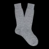 Bresciani Socks | Light Grey Ribbed Wool Nylon Socks