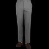 Canali Trousers | Light Grey Tropical Wool Flat Front Trousers