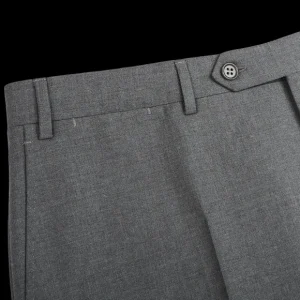 Canali Trousers | Light Grey Tropical Wool Flat Front Trousers