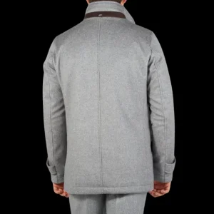 Herno Coats & Jackets | Light Grey Water Repellent Cashmere Car Coat