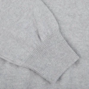 Gran Sasso Sweaters | Light Grey Wool Cashmere 1/4 Zip Sweater