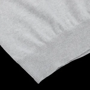 Gran Sasso Sweaters | Light Grey Wool Cashmere 1/4 Zip Sweater