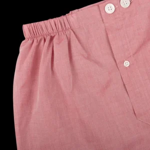 Derek Rose Loungewear | Light Red Amalfi Cotton Short Pyjamas