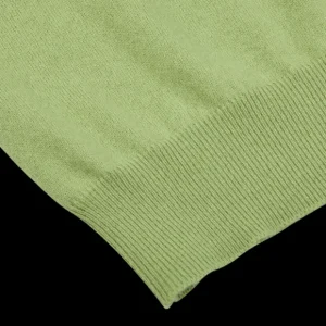 Gran Sasso Sweaters | Lime Green Cashmere 1/4 Zip Sweater