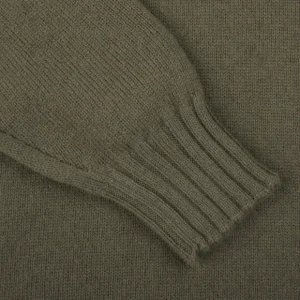 Filippo de Laurentiis Sweaters | Loden Green Wool Cashmere Crewneck Sweater