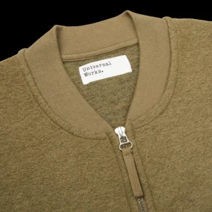 Universal Works Outerwear | Lovat Green Wool Fleece Zip Waistcoat