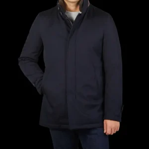 Herno Outerwear | Midnight Blue Loro Piana Wool Twill Jacket