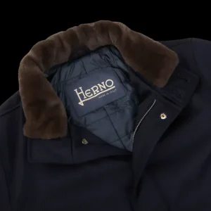 Herno Coats & Jackets | Midnight Blue Loro Piana Wool Twill Jacket