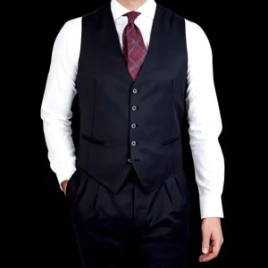 Tagliatore Suits | Midnight Navy Super 110S Wool Suit Waistcoat