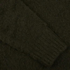 Aspesi Polo Shirts | Militare Green Shetland Wool Polo Shirt