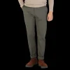 Berwich Trousers | Military Green Cotton Flat Front Trousers