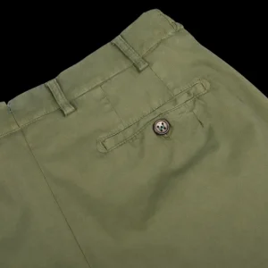 Berwich Trousers | Military Green Cotton Stretch Chinos
