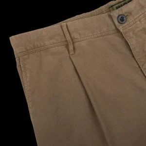 Incotex Trousers | Mole Brown Cotton Stretch Casual Chinos