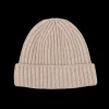 William Lockie Beanies | Moondust Beige Cashmere Ribbed Beanie