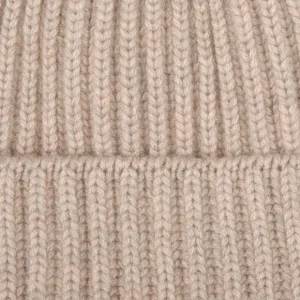 William Lockie Beanies | Moondust Beige Cashmere Ribbed Beanie