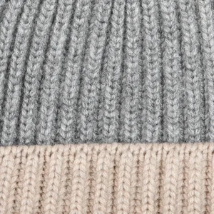 William Lockie Beanies | Moondust Two Tone Cashmere Ribbed Beanie