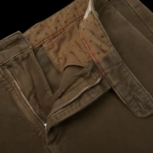 Massimo Alba Trousers | Moss Green Cotton Moleskin Trousers